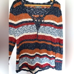Natural Reflections tunic multicolored pullover sweater 62% cotton 38% acrylic